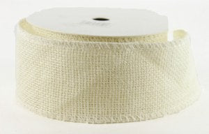 60mm Natural Cream Hessian Wired Edge Ribbon