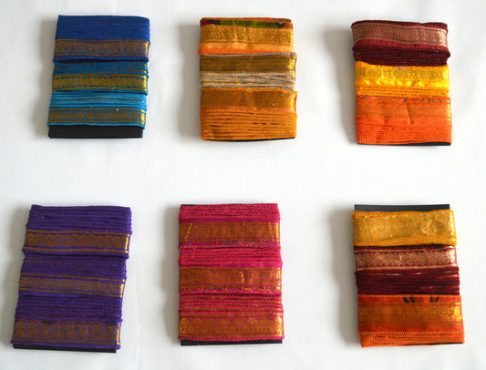 Handmade Vibrant Vintage Sari Borders Ribbon Trim 4 and 5 Metre Packs