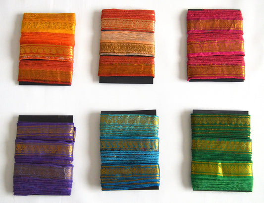 Handmade Vibrant Vintage Sari Borders Ribbon Trim 4 and 5 Metre Packs