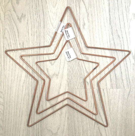 Metal Star Wreath Ring - Macrame Hoop Wallhanging Floral Frame