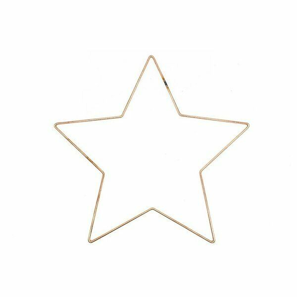 Metal Star Wreath Ring - Macrame Hoop Wallhanging Floral Frame