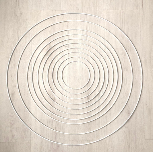 70cm White Metal Wreath Ring Macrame Hoop Wallhanging Floral Frame Wedding Lampshade Bridesmaids Decoration Dream Catcher