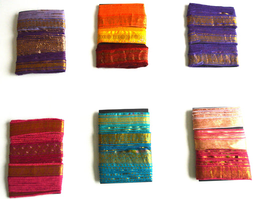 Handmade Vibrant Vintage Sari Borders Ribbon Trim 4 and 5 Metre Packs