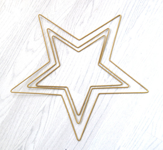 Star Metal Wreath Ring - Macrame Hoop Wallhanging Floral Frame