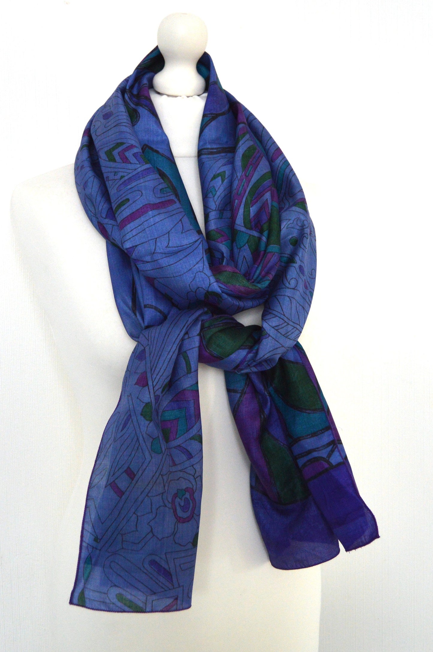 Purple Lilac Magenta Upcycled Vintage Sari Scarf