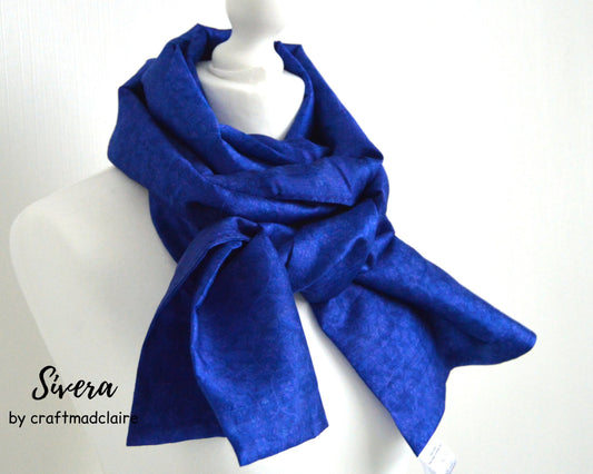Blue Upcycled Sari Silk Infinity Loop Scarf