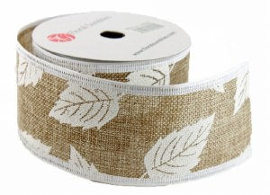 50mm Natural Hessian Wired Edge Ribbon