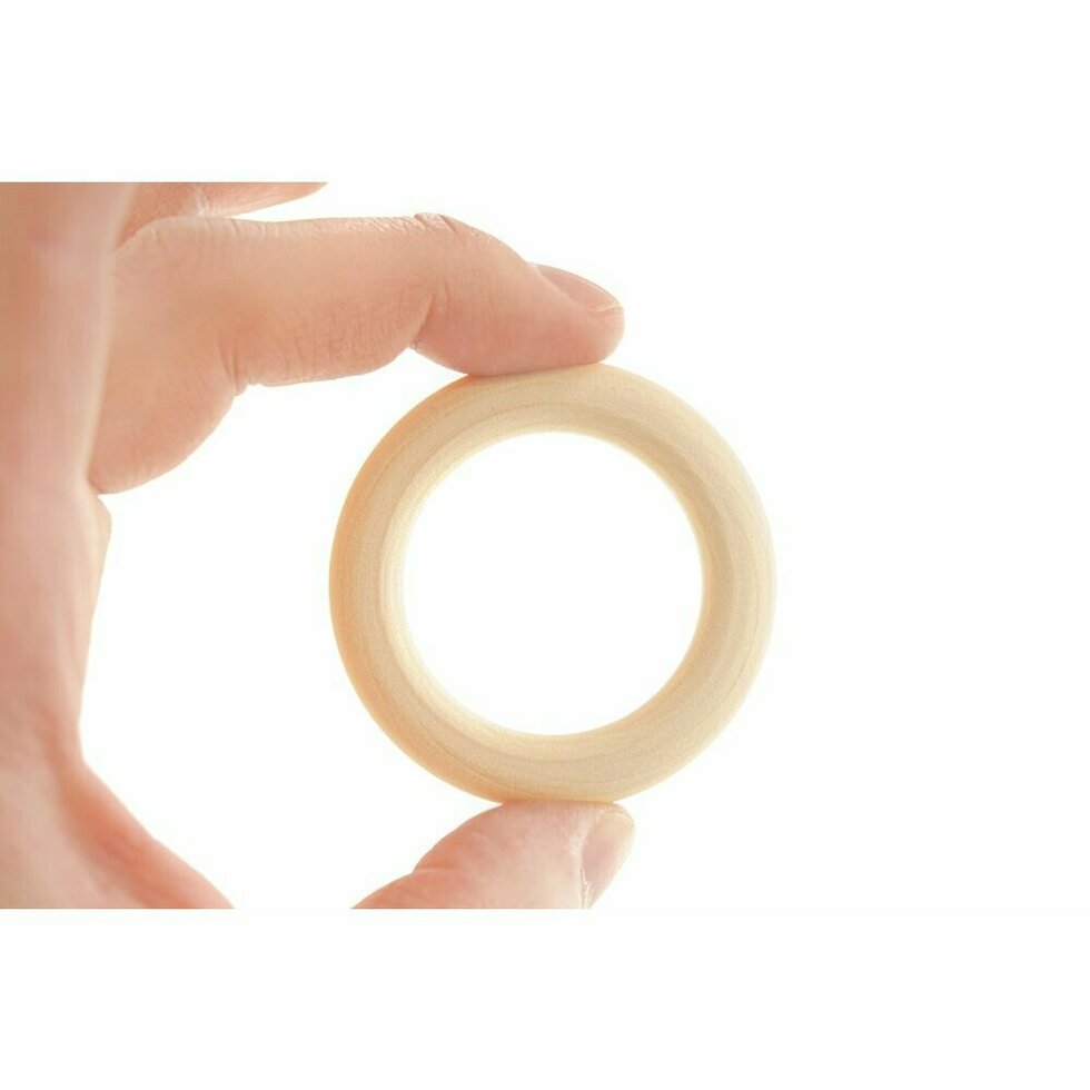 Wooden Macrame Ring 55mm Pack of 6