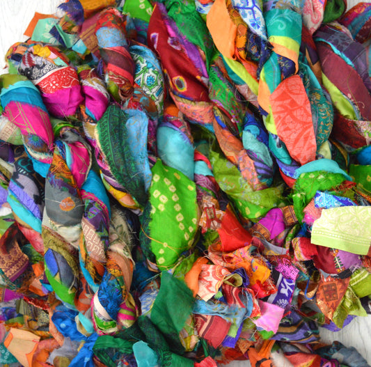 30 Metre Recycled Vintage Sari Ribbon Yarn
