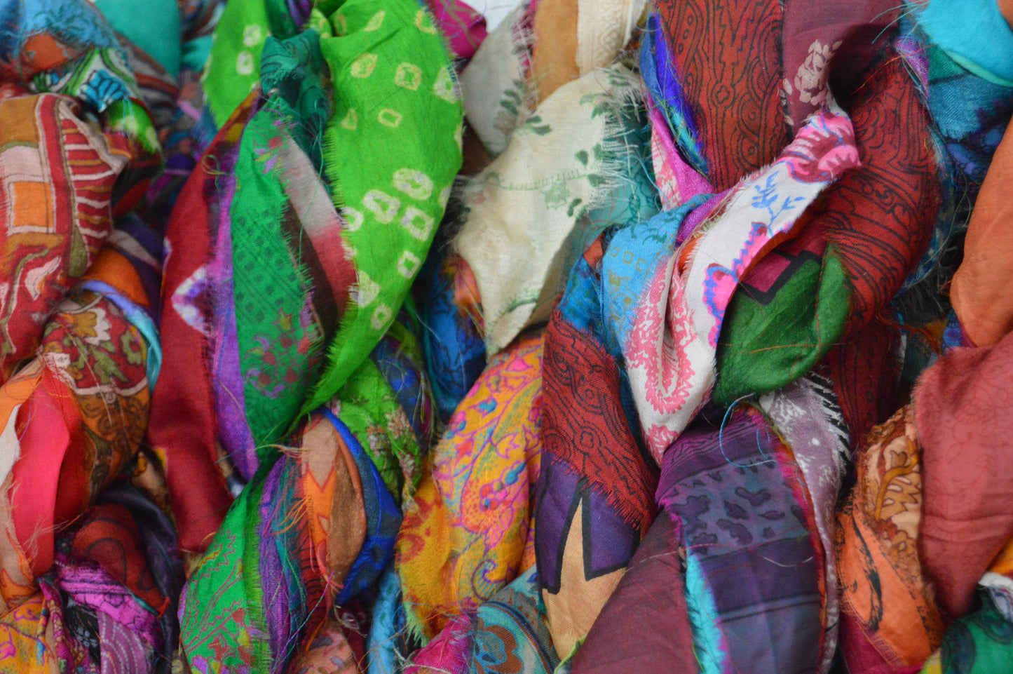 30 Metre Recycled Vintage Sari Ribbon Yarn