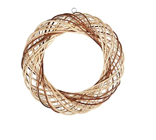 Woven Willow Rattan Wreath x 40cm Natural Colours Floristry Floral Ring Decoration