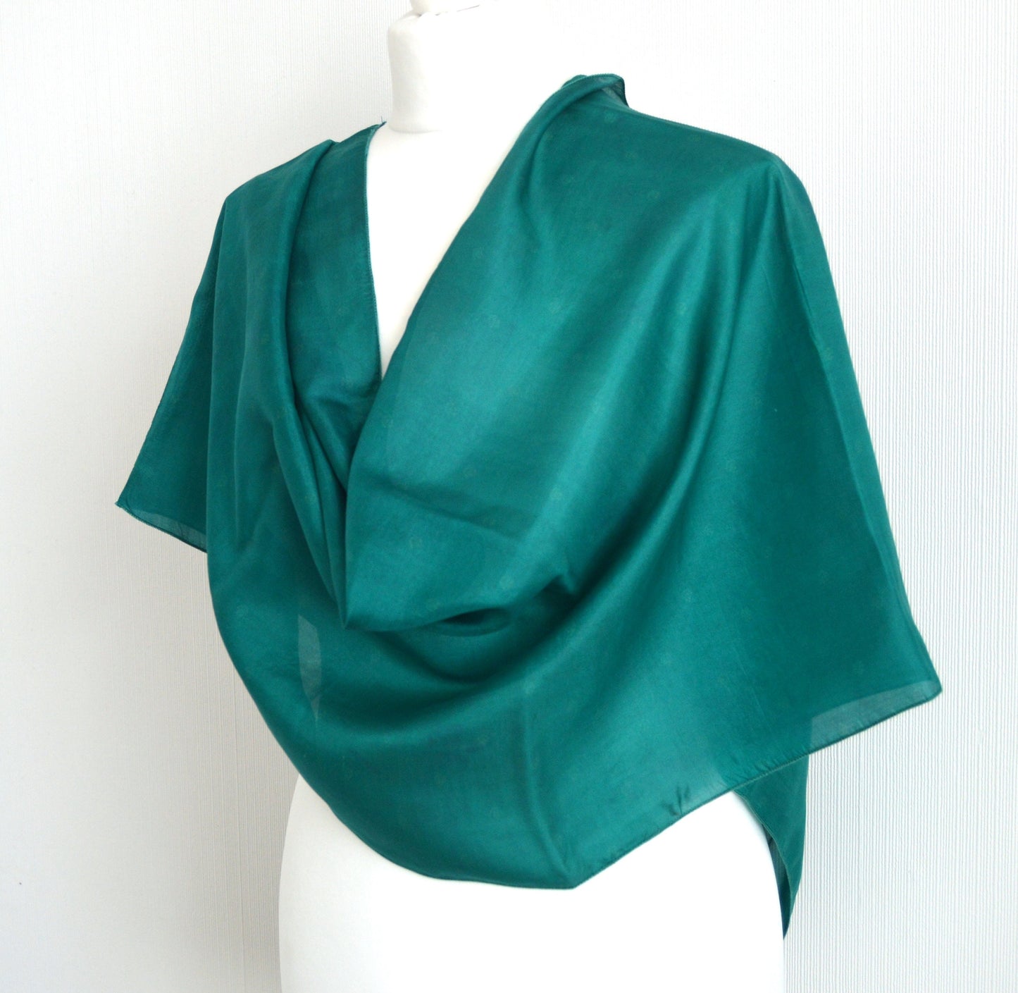 Green Navy Upcycled Sari Silk Infinity Loop Scarf