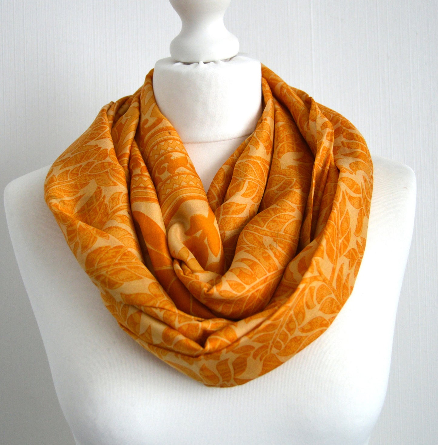 Golden Yellow Sari Silk Scarf - Sophisticated Boho  Pastel Womens Scarf - Eco Friendly Upcycled Mum Mom Sister Friend Teacher Nurse Gift