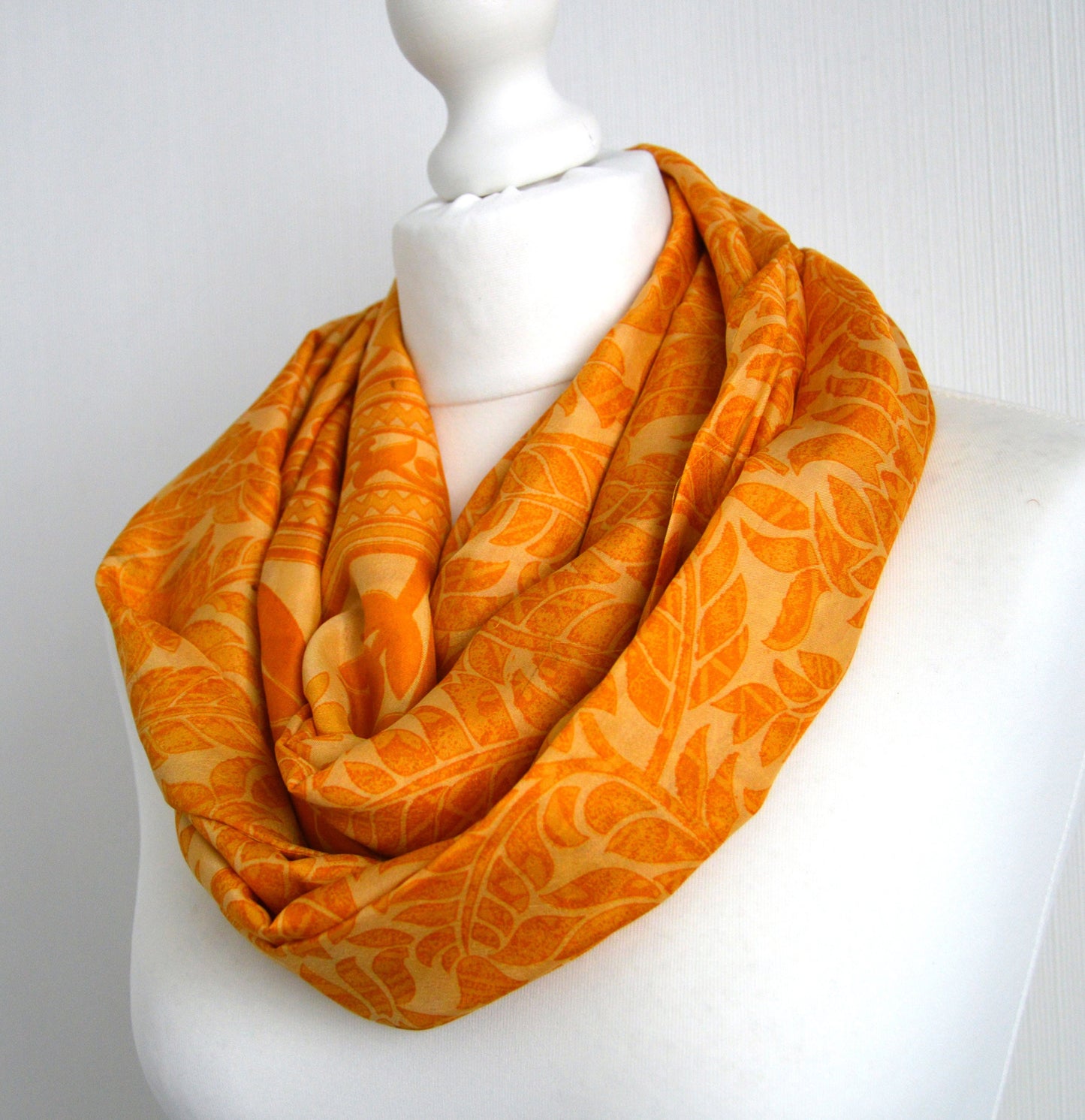 Golden Yellow Sari Silk Scarf - Sophisticated Boho  Pastel Womens Scarf - Eco Friendly Upcycled Mum Mom Sister Friend Teacher Nurse Gift