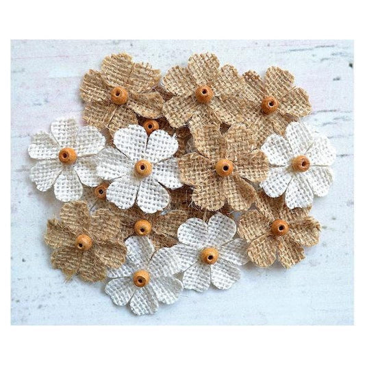 Medium hessian beaded flowers