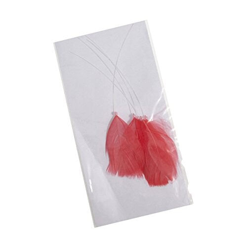 Dark Coral Feather Pick 7 cm - Pack of 6